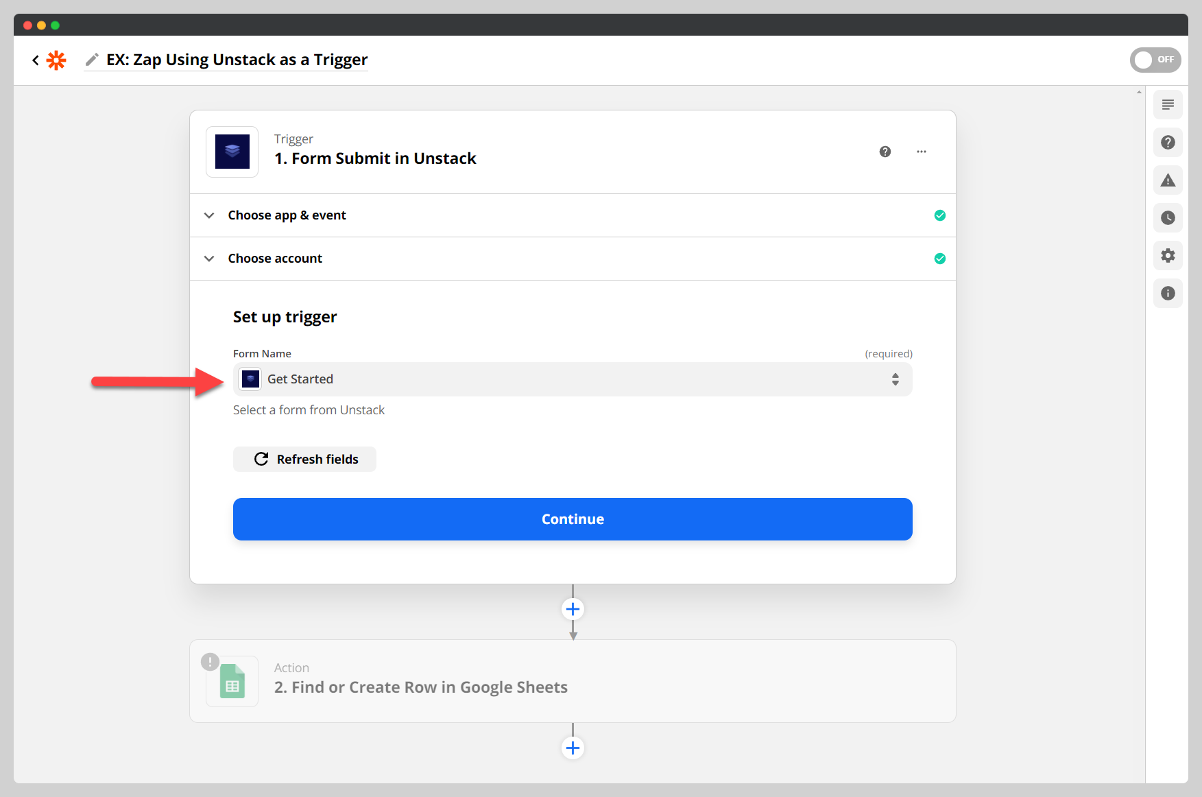 Form selection